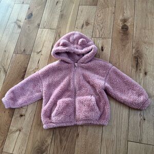 Girls 3T Cozy Pink Fleece Hoodie Old Navy